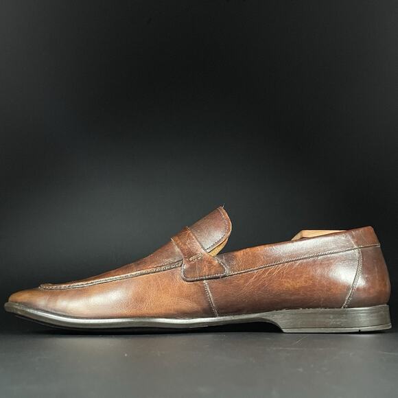 Magnanni Lino Men’s Size 11 M Brown Leather Slip On Buckle Loafers Dress Shoes main image 8